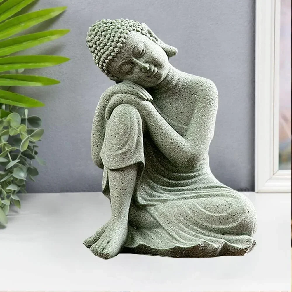 Mini Buddha Statue 4.7 Inch Natural Stone Handmade Buddha Sculptures Creative Ze - Picture 6 of 6